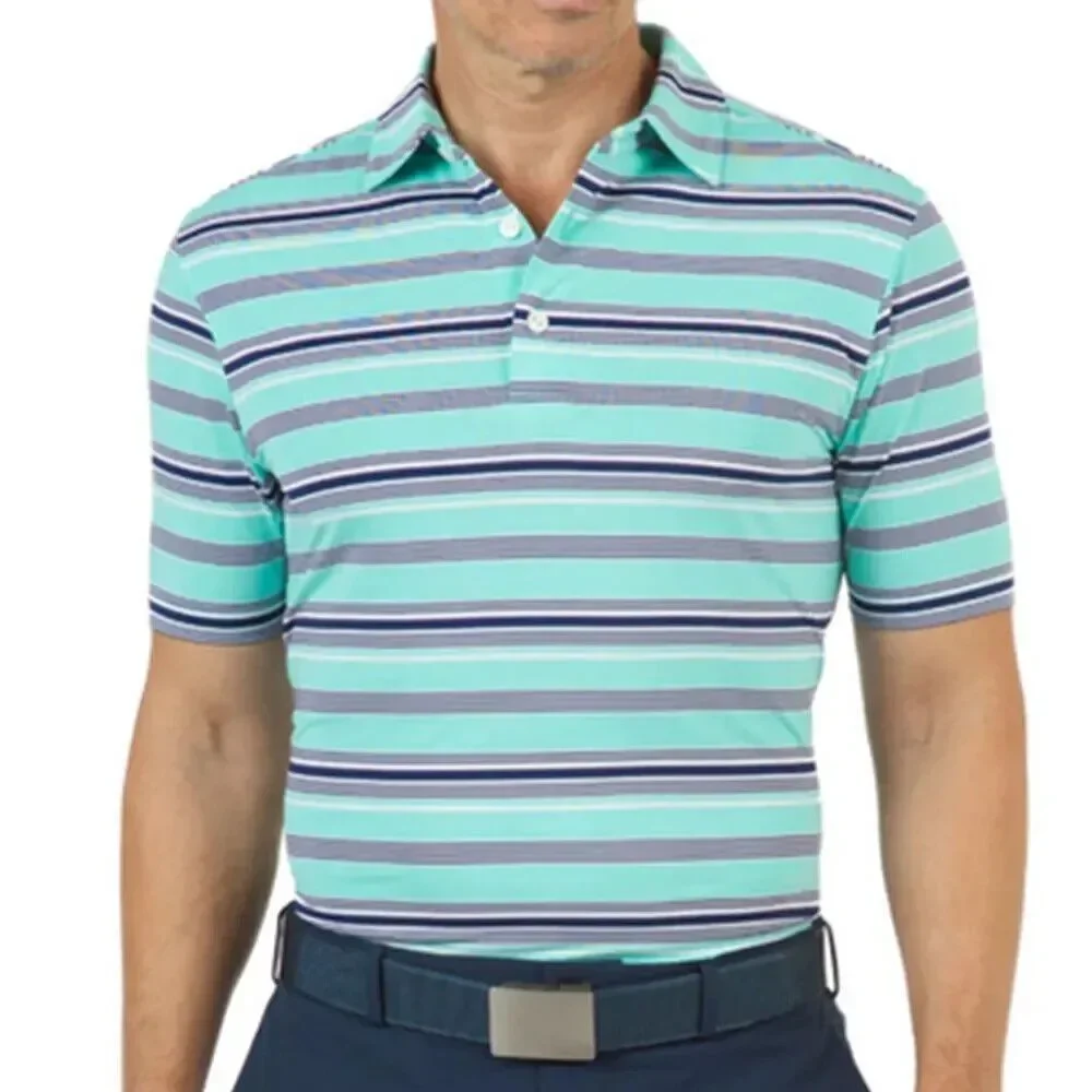IBKUL Aerocool Golf Polo Shirt Short Sleeve Performance Stretch Men's Sz L - Picture 1 of 9